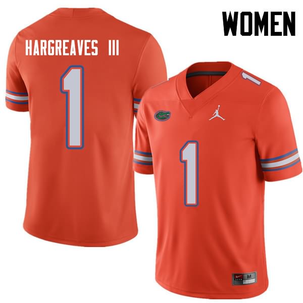 Women's NCAA Florida Gators Vernon Hargreaves III #1 Stitched Authentic Jordan Brand Orange College Football Jersey LWT8165AI